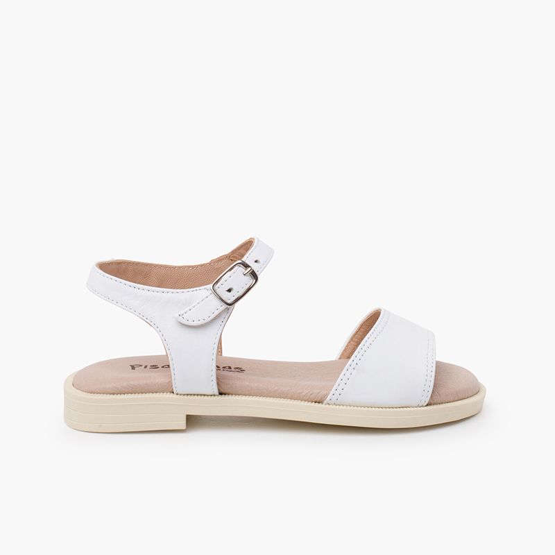 Sandalias niña piel pala escotada