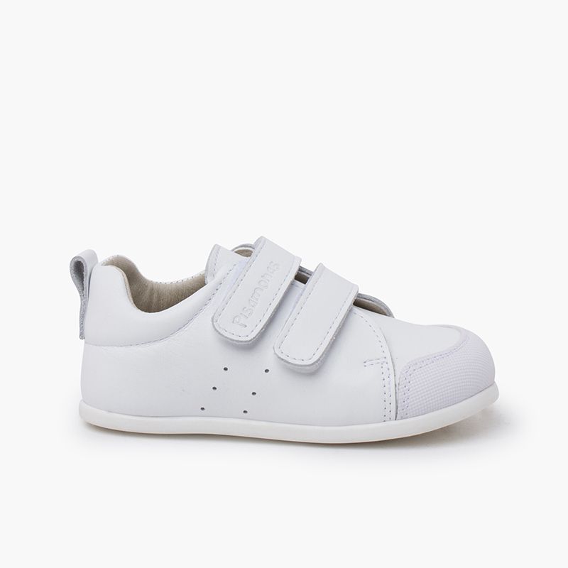 Zapatillas blanditas piel doble cierre adherente