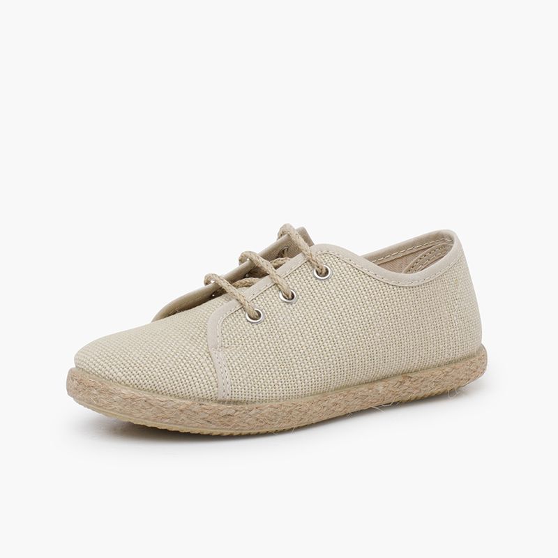 Blucher niños lino cordones yute