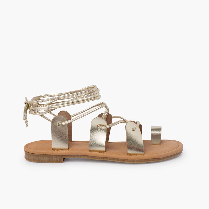 Sandalias romanas piel tiras