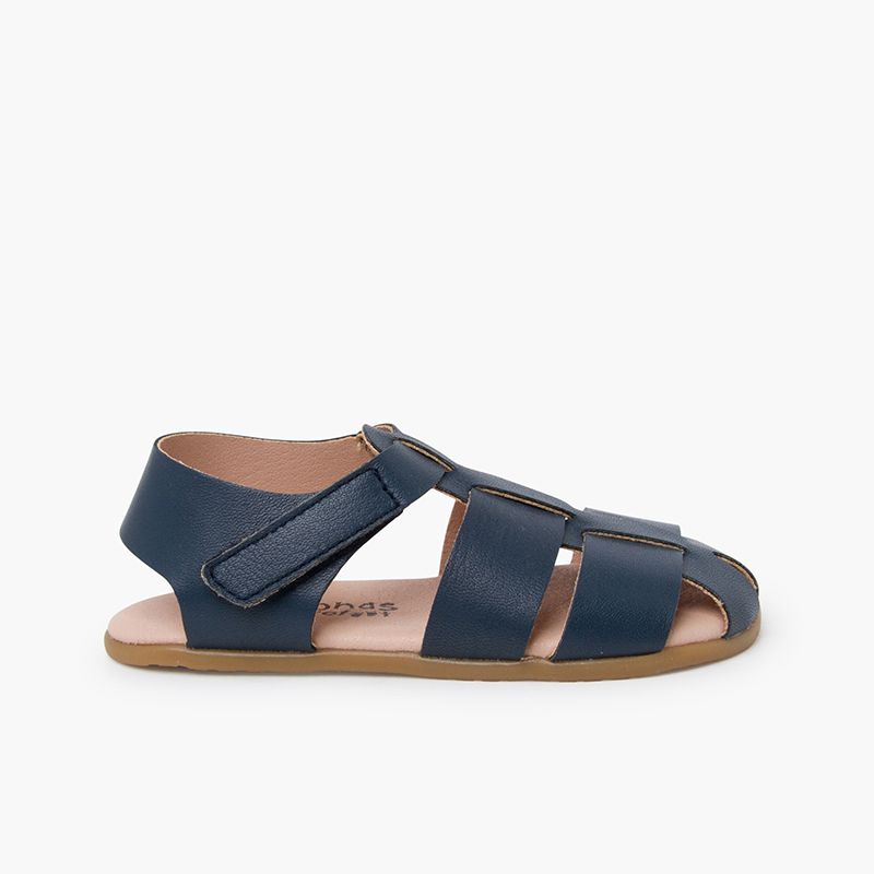Sandalias barefoot tiras piel