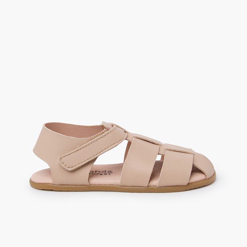 Sandalias barefoot tiras piel
