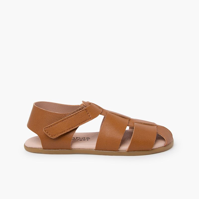 Sandalias barefoot tiras piel