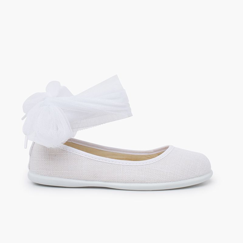 Bailarinas lino pulsera y lazo tul