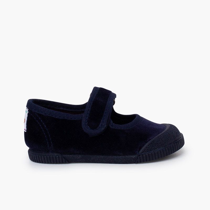 Merceditas barefoot terciopelo puntera goma