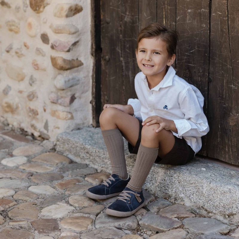 Zapatillas serraje barefoot cordones elásticos