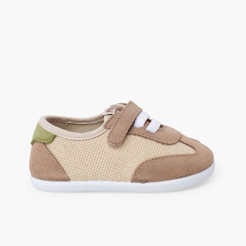 Zapatillas barefoot combinadas cordones elásticos