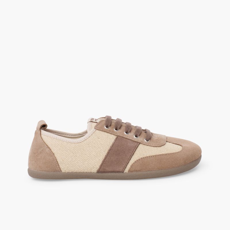 Baskets barefoot toile et suède grandes tailles