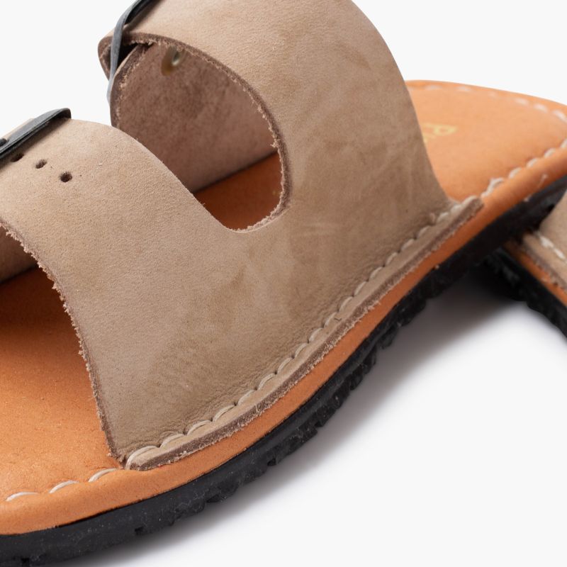 Sandalias barefoot doble hebilla nobuck