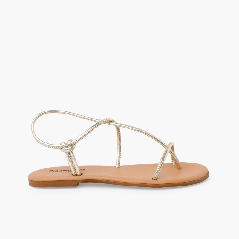 Sandalias tiras tubulares planta acolchada