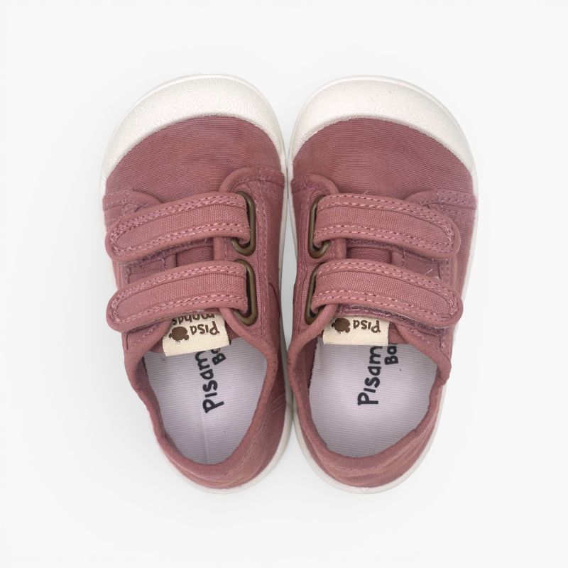 Zapatillas barefoot lona lavada tiras adherentes