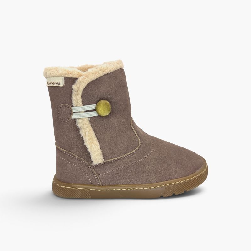Botas barefoot forro borreguito cierre botón