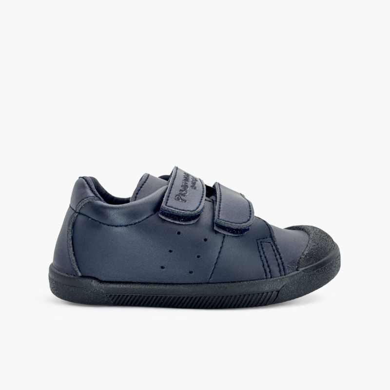 Baskets souples barefoot école effet cuir