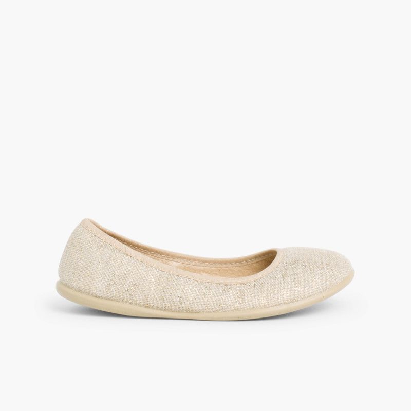 Manoletinas de Lino Metalizado