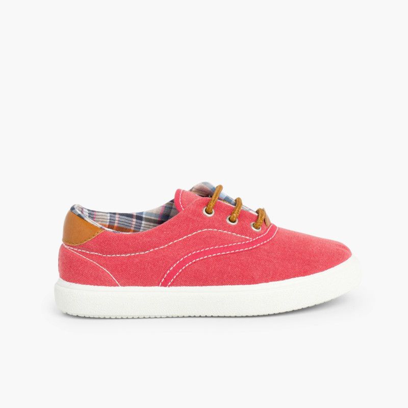 Zapatillas Contraste de Lona y Cordones