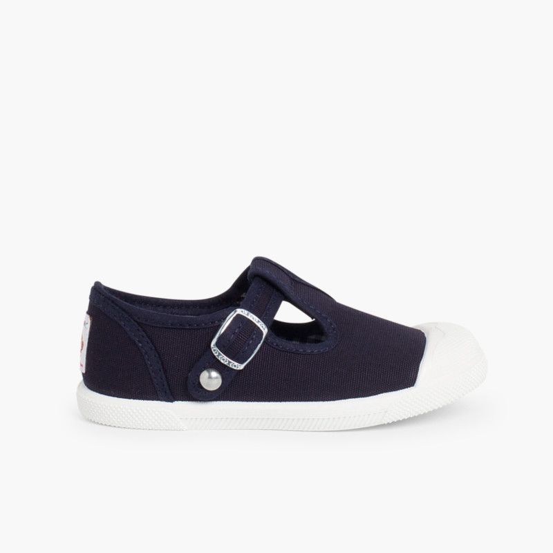 Zapatillas Lona Niños Puntera Goma Tipo Pepitos