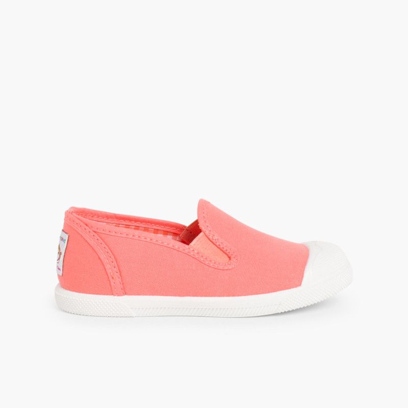 Zapatillas Lona sin Cordones con Elásticos Laterales