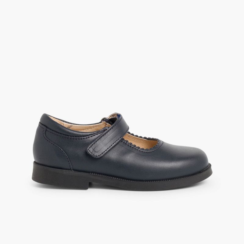 Zapatos Colegiales Merceditas Niña tira adherente   