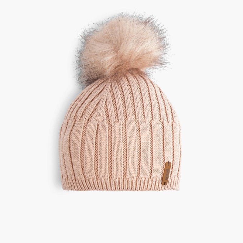 Gorro borla con pompón pelo 