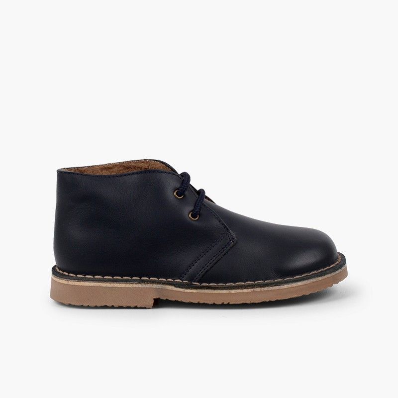 Pisacacas Piel Cordones Forro Tipo Borrego