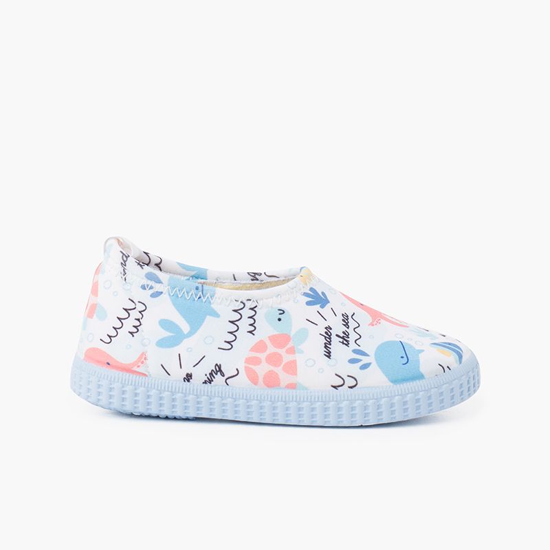 Zapatilla cerrada tipo neopreno dibujos