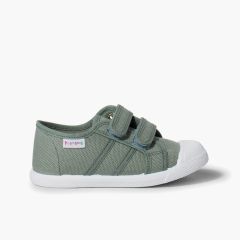 Zapatillas Niños Lona Tiras adherentes    Verde Helecho