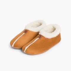 Zapatillas Casa Bamara forro tipo Borrego Camel