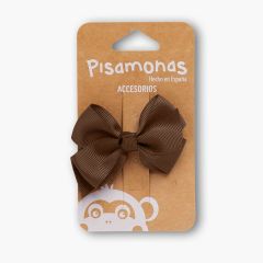 Pinza de Pelo Niñas Lazo Mediano Marrón