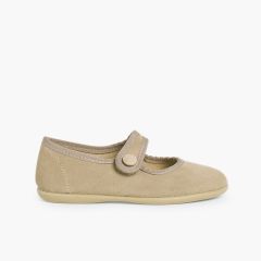 Merceditas Niña Serraje tira adherente    Beige