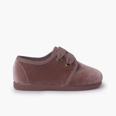 Zapato terciopelo cordón faya Maquillaje