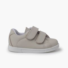 Deportivas Bebé y Niño Piel Lavable  Beige