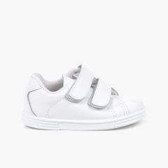 Deportivas Bebé y Niño Piel Lavable  Blanco