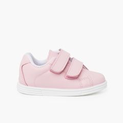 Deportivas Bebé y Niño Piel Lavable  Rosa