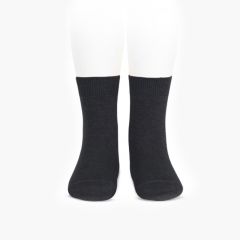 Calcetines Cortos Niños Lisos Cóndor Antracita