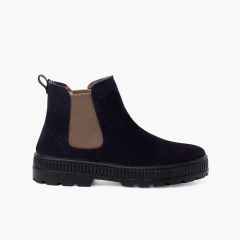 Botas niños suela track con elástico Azul Marino