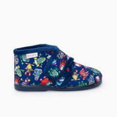 Zapatillas estar por casa niños dibujos Azul Marino Robots