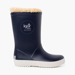 Botas agua borreguito interior para niños Azul Marino