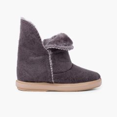 Botas niña estilo australiana abertura lateral Gris