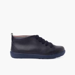 Zapatos Piel Tipo Botines Pisacacas Azul Marino