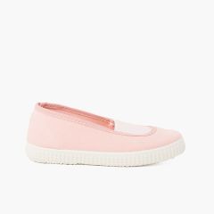 Bailarinas elástico lona eco y suela tipo zapatillas  Rosa