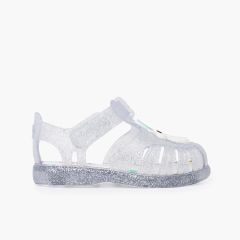 Cangrejeras glitter unicornio tira adherente  Blanco