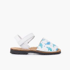 Menorquinas estampadas unisex tira adherente Tiburones