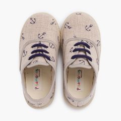 Zapatillas Anclas Cordones de Colores Azul Marino