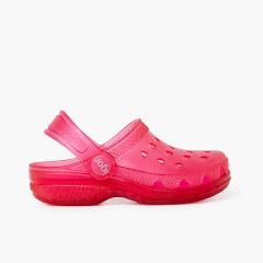 Zuecos de Goma con Tira Trasera Fucsia