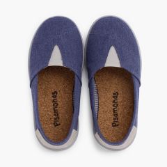 Zapatillas lona elástico detalle talón Azul Jeans