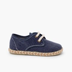 Blucher niño lona suela yute bicolor Azul Marino