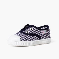 Zapatillas Vichy sin cordones Azul Marino