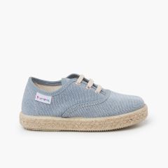Zapatillas lona cordones suela alpargata Océano