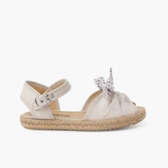 Alpargatas lazo liberty cierre hebilla Beige