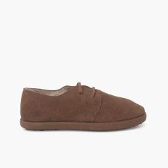 Zapatos cordones serraje suela caramelo Camel